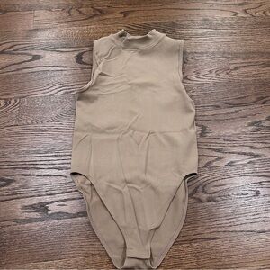 Ribbed Mock Neck Tank Top Bodysuit